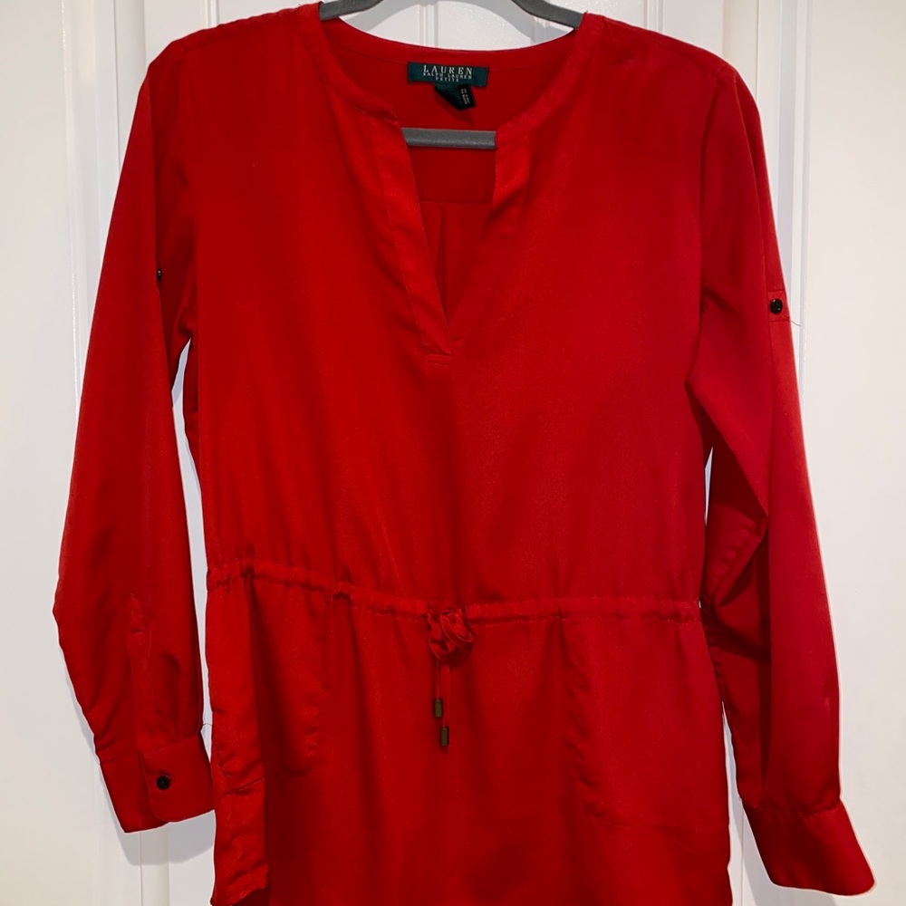 Lauren Ralph Lauren red blouse! VDAY VIBES LADIES!